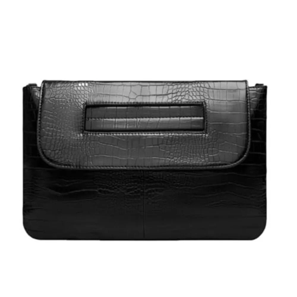 Women Classic Crocodile Pattern Vegan Leather Clutch Purse Oversized Female - Picture 1 of 6